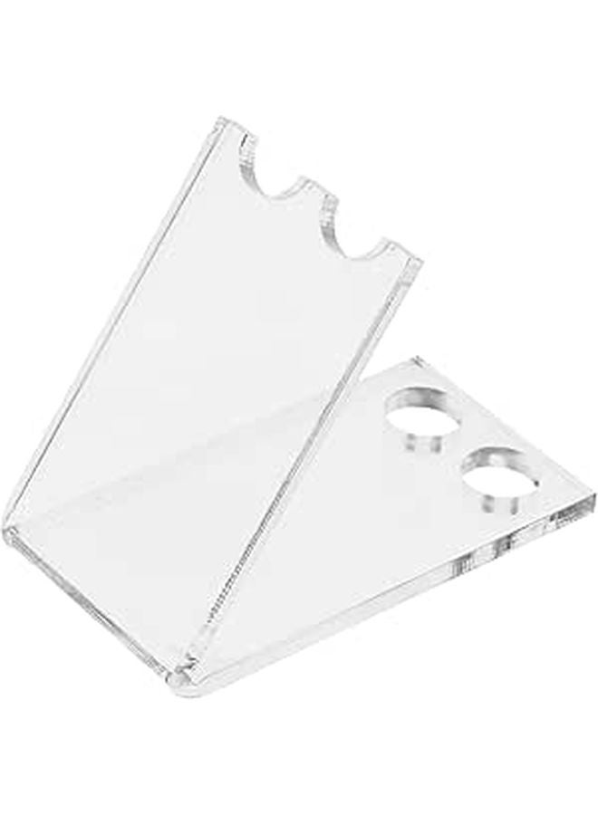 Acrylic Makeup Brush Pen Holder Two Hole Design Lightweight Stylish Organizer - Image 1