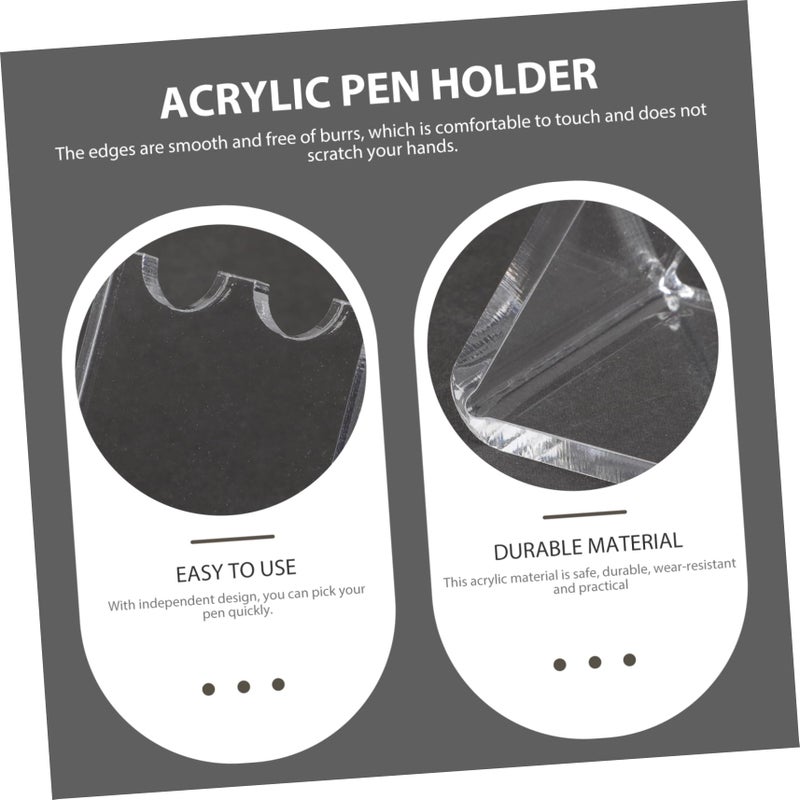 Acrylic Makeup Brush Pen Holder Two Hole Design Lightweight Stylish Organizer - Image 4