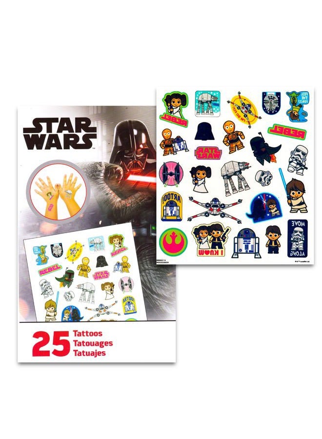 STAR WARS مجموعة ملصقات وتاتو ستار وورز كهدية حفلة (275 ملصق و 25 تاتو مؤقت) - Image 2