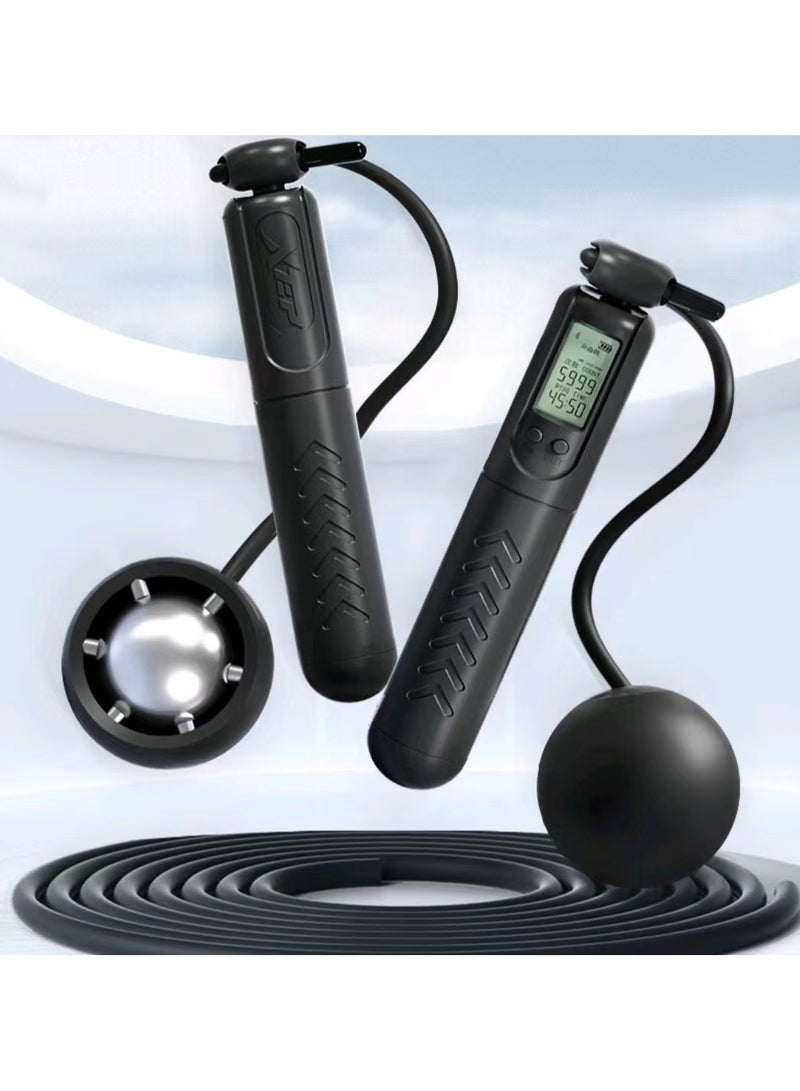 XTEP Jump Rope, Digital Jump Rope Adjustable Weights/Length Cordless Jumping Rope With Alarm Reminder Weighted Jump Rope For Fitness, Exercise, Boxing, Mma, Gym, School Students, Black - Image 1