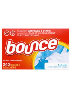 Bounce Bounce Dryer Sheets Laundry Fabric Softener, Fresh Linen Scent, 240 Count  - Image 1