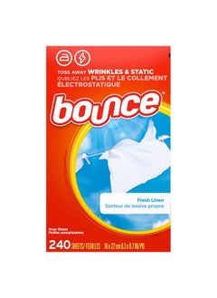 Bounce Bounce Dryer Sheets Laundry Fabric Softener, Fresh Linen Scent, 240 Count  - Image 3