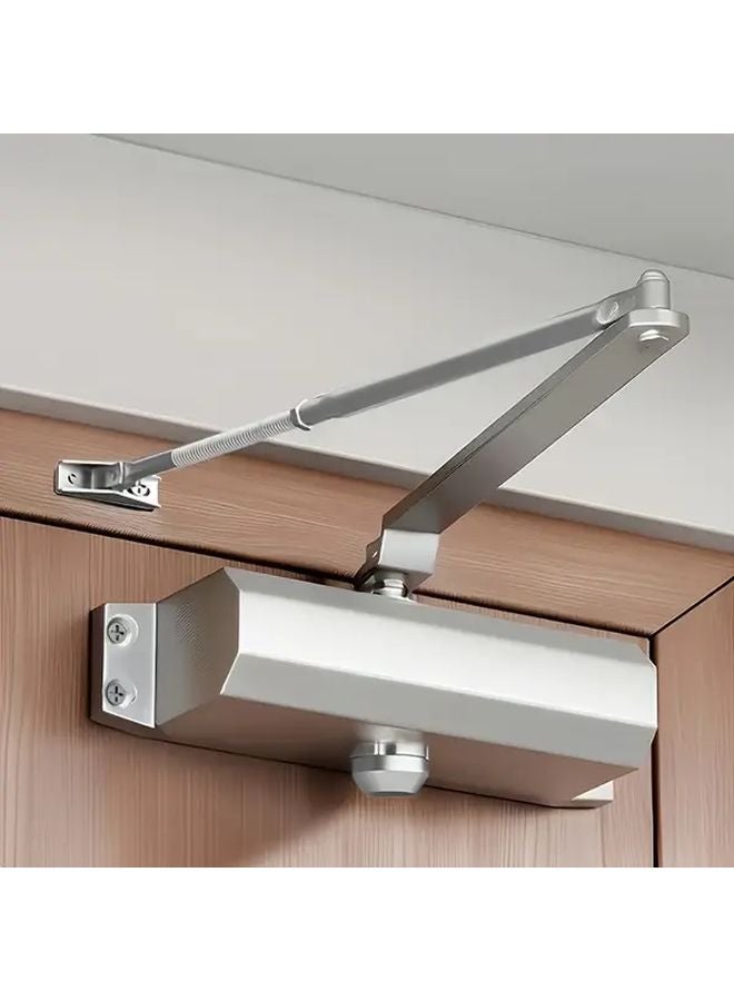 1 Set Automatic Hydraulic Door Closer Adjustable Closing Speed Durable Aluminum Alloy - Image 2