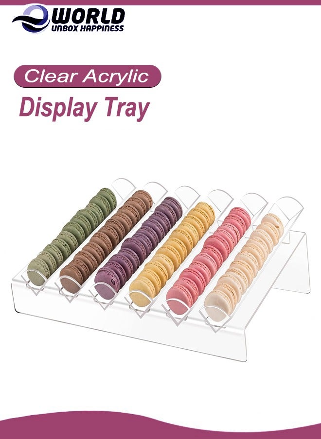 إي وورلد صينية عرض أكريليكية بست فتحات، حامل أنيق للماكارون بإدراج، علبة عرض أكريليكية صغيرة للماكارون والكوكيز، مثالية للمطبخ والطعام وغرفة المعيشة وغرفة النوم. - Image 1