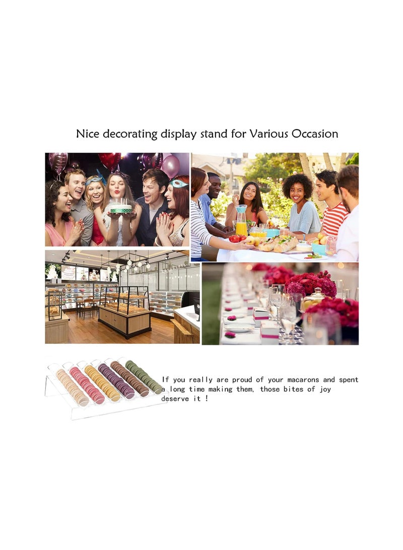 إي وورلد صينية عرض أكريليكية بست فتحات، حامل أنيق للماكارون بإدراج، علبة عرض أكريليكية صغيرة للماكارون والكوكيز، مثالية للمطبخ والطعام وغرفة المعيشة وغرفة النوم. - Image 4