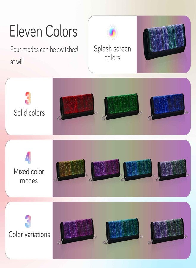 Larcenciel Clutch Purse for Women, LED Light Up Purse - 11 Neon Glow Modes, Holographic Evening Bag w/Chain Strap, Cool Party Bags Rechargeable Handbag for Prom, Disco, Club, Bar, Dinner, Night Events - Image 3
