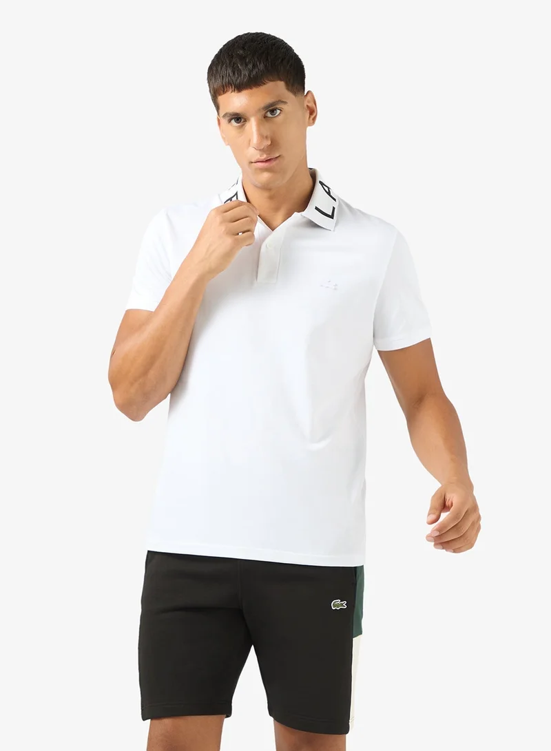 LACOSTE Jacquard Collar Stretch Polo