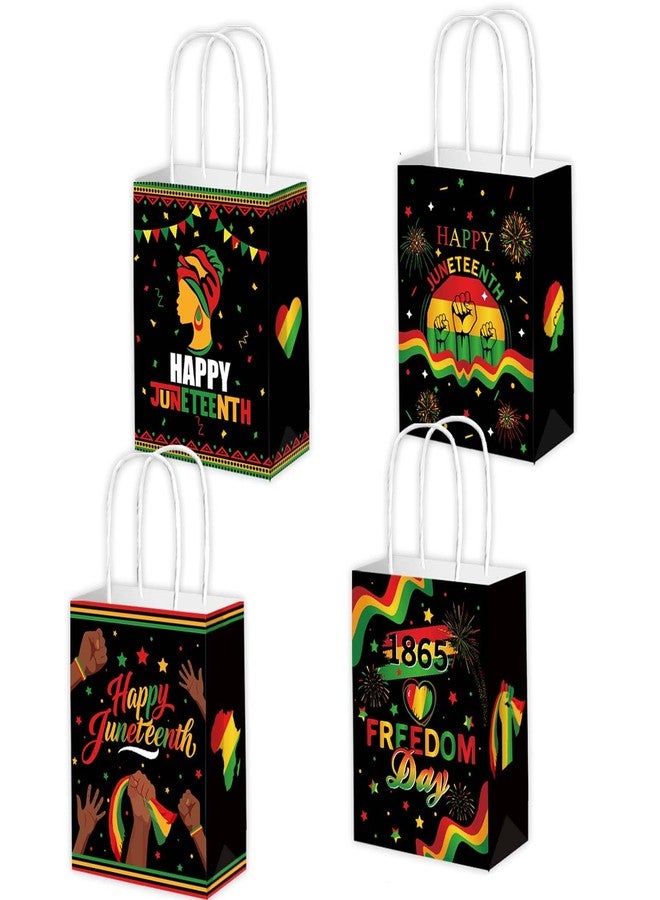 Qpout 12 Pcs Juneteenth Gift Bags with Handles,Happy Juneteenth Paper Bags for Freedom Day Party Favors, Decorations & Gift Wrapping, Juneteenth Party Supplies for June 19th Celebrations - Image 1
