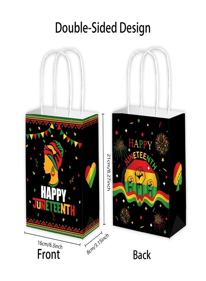 Qpout 12 Pcs Juneteenth Gift Bags with Handles,Happy Juneteenth Paper Bags for Freedom Day Party Favors, Decorations & Gift Wrapping, Juneteenth Party Supplies for June 19th Celebrations - Image 2