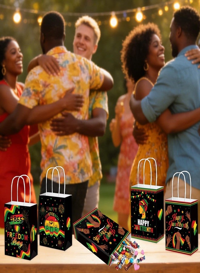 Qpout 12 Pcs Juneteenth Gift Bags with Handles,Happy Juneteenth Paper Bags for Freedom Day Party Favors, Decorations & Gift Wrapping, Juneteenth Party Supplies for June 19th Celebrations - Image 5