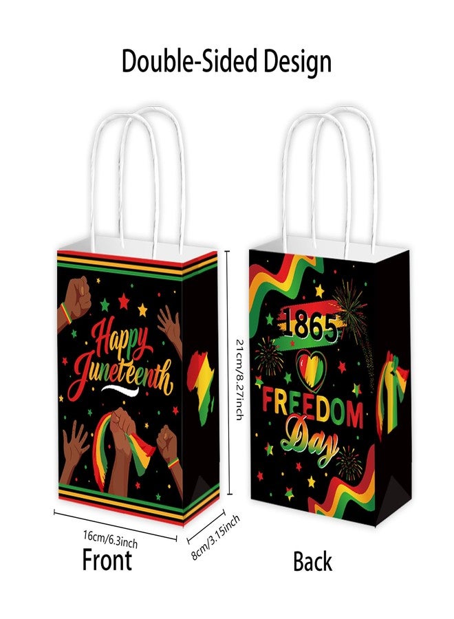 Qpout 12 Pcs Juneteenth Gift Bags with Handles,Happy Juneteenth Paper Bags for Freedom Day Party Favors, Decorations & Gift Wrapping, Juneteenth Party Supplies for June 19th Celebrations - Image 3