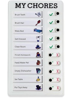 erorex My Chores Chart Checklist Chore Chart For Multiple Kids Memo Note Board With Slider Plastic Portable Daily To Do List Planner Kids And Adults Form Good Habit  - Image 1