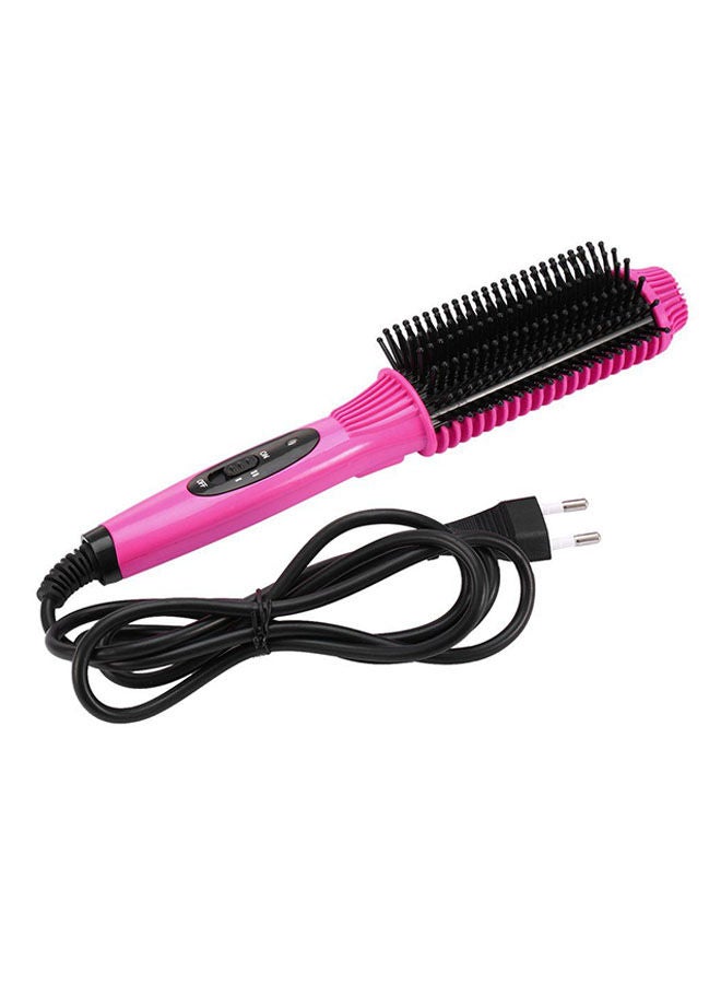 NIBEMINENT 2-In-1 Auto Electric Hair Comb Curler And Straightener Pink - Image 1