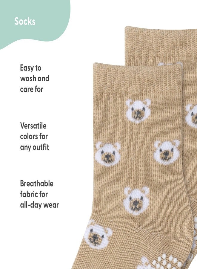 The Peanut Shell The Peanutshell Organic Baby Socks for Girls or Boys 12-24 Months Set of 12 - Non-Slip Grip, Soft and Breathable Cotton Baby Crew Toddler Socks - Comfortable Design for Toddler - Gray Mint - Image 4
