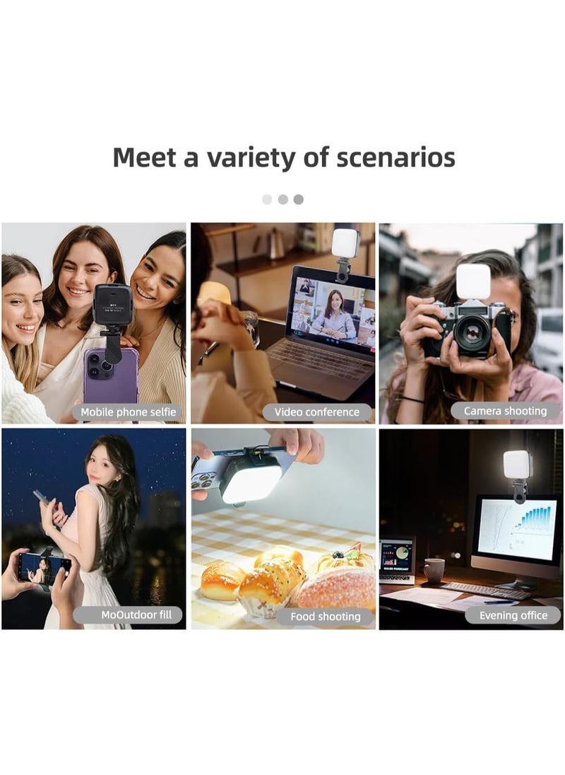M11 LED Video Lamp 4.5W Pocket LED Video Light – Portable Bi-Color Vlog Lamp with 2000mAh Battery, 3000K-9900K Dimmable, 64 LEDs, Clip & Hot Shoe Mount – M11 Photography Light - Image 2