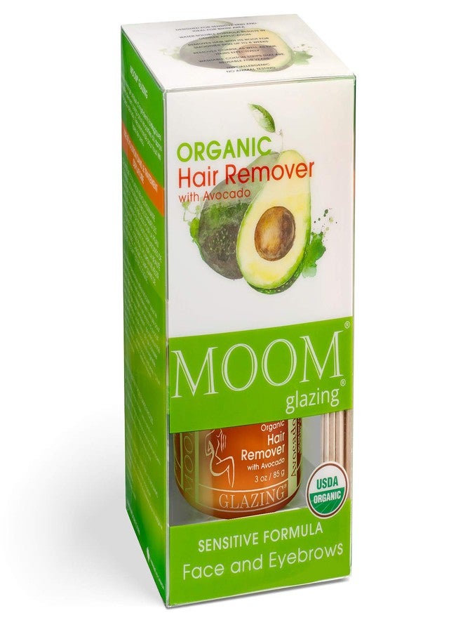 MOOM Organic Wax Kit - Hair Removal Glaze with Avocado Oil, Agar Agar & Green Tea - Includes 18 Reusable Waxing Strips & 6 Waxing Application Sticks - 3 oz. Wax Jar, 1 Pack - Image 1