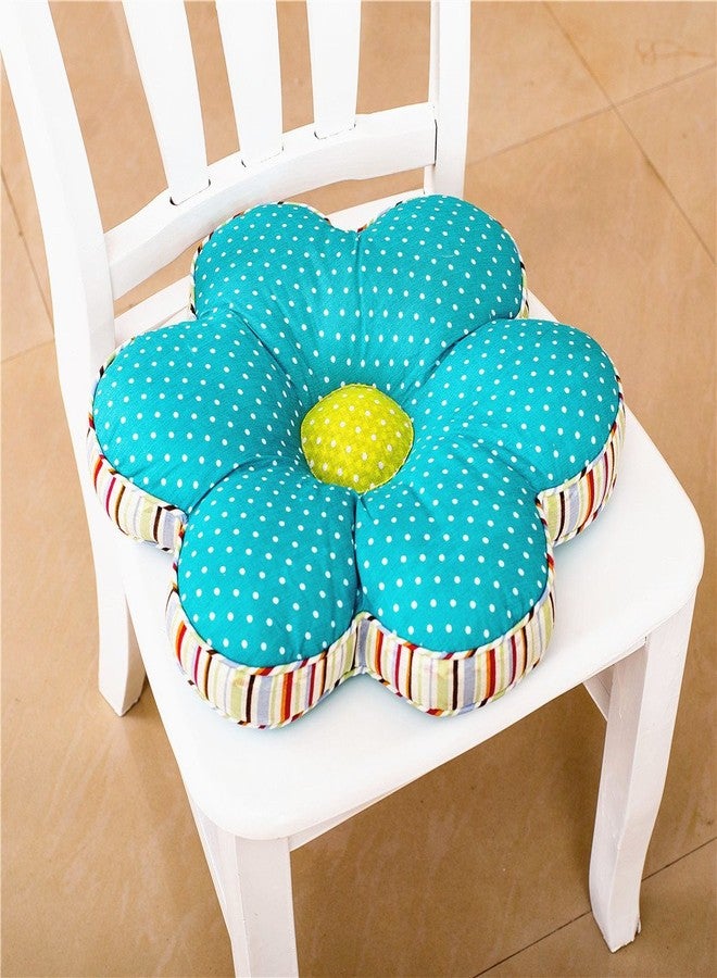 ABREEZE Girls Pillows Flower Pillows Decorative Throw Pillow Indoor Outdoor Flower Shaped Chair Cushion Seat Pad Floor Cushion Pillow 16x16inches Polka Dot - Image 2
