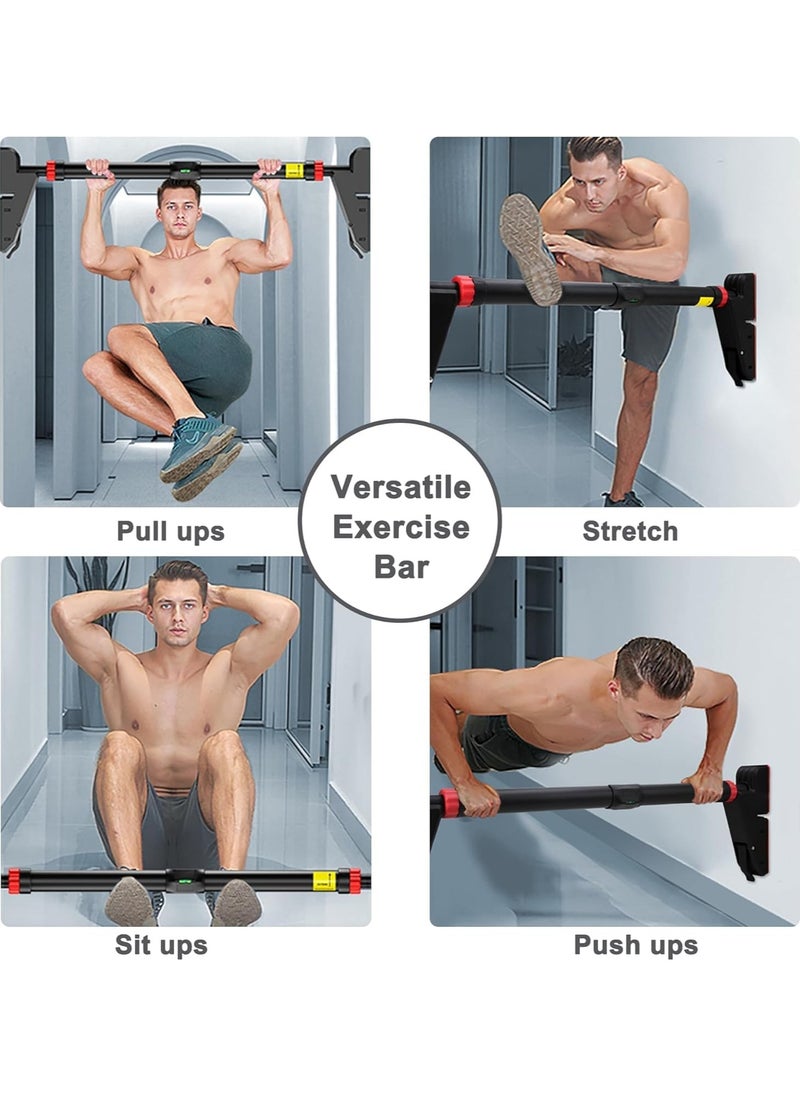 Pull Up Bar Strength Training Chin up Bar without Screws Non-Slip Grips - Adjustable 65-100CM Width Locking Mechanism Pull-up Bar for Doorway for Home Gym Upper Body Workout