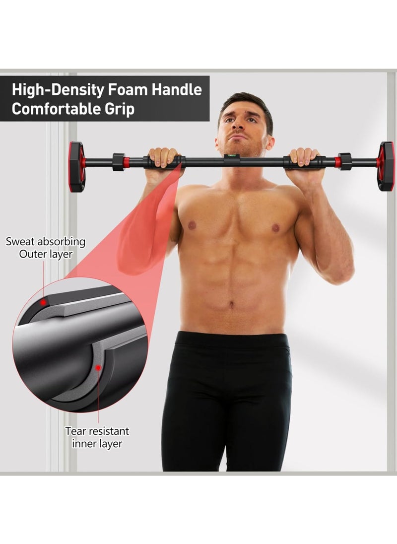 Pull Up Bar Strength Training Chin up Bar without Screws Non-Slip Grips - Adjustable 65-100CM Width Locking Mechanism Pull-up Bar for Doorway for Home Gym Upper Body Workout