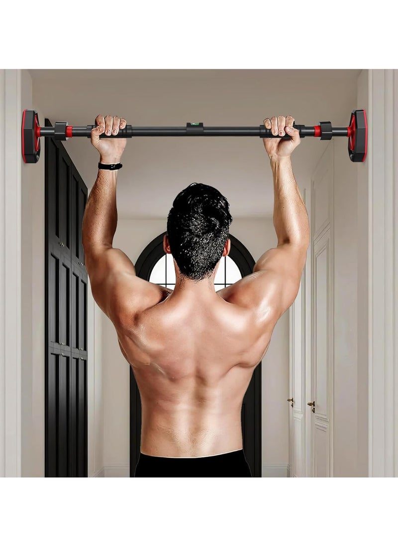 Pull Up Bar Strength Training Chin up Bar without Screws Non-Slip Grips - Adjustable 65-100CM Width Locking Mechanism Pull-up Bar for Doorway for Home Gym Upper Body Workout