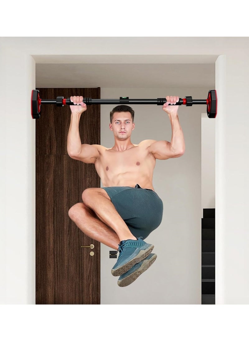 Pull Up Bar Strength Training Chin up Bar without Screws Non-Slip Grips - Adjustable 65-100CM Width Locking Mechanism Pull-up Bar for Doorway for Home Gym Upper Body Workout