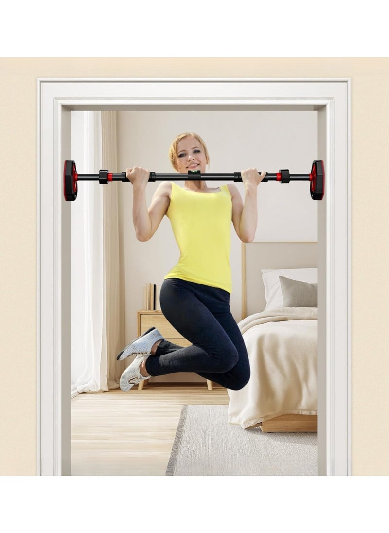 Pull Up Bar Strength Training Chin up Bar without Screws Non-Slip Grips - Adjustable 65-100CM Width Locking Mechanism Pull-up Bar for Doorway for Home Gym Upper Body Workout