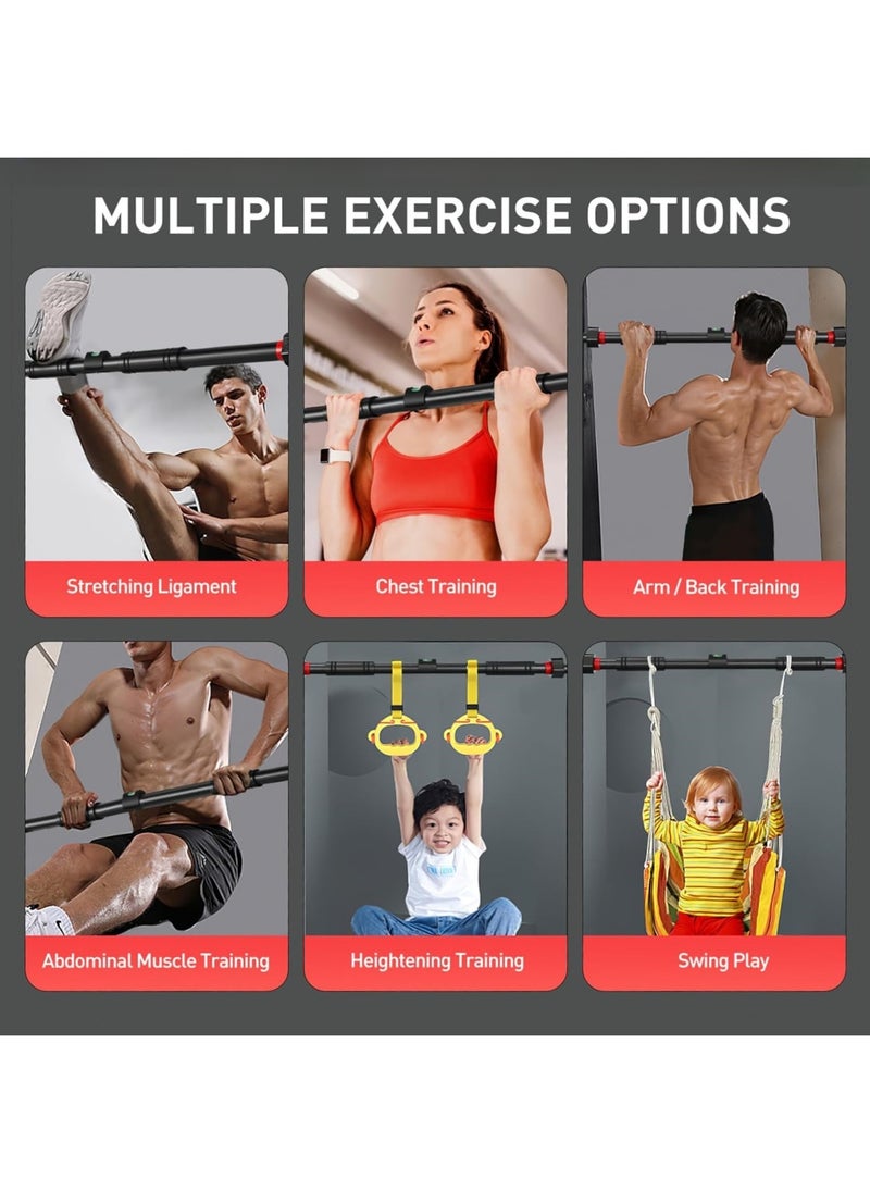 Pull Up Bar Strength Training Chin up Bar without Screws Non-Slip Grips - Adjustable 65-100CM Width Locking Mechanism Pull-up Bar for Doorway for Home Gym Upper Body Workout