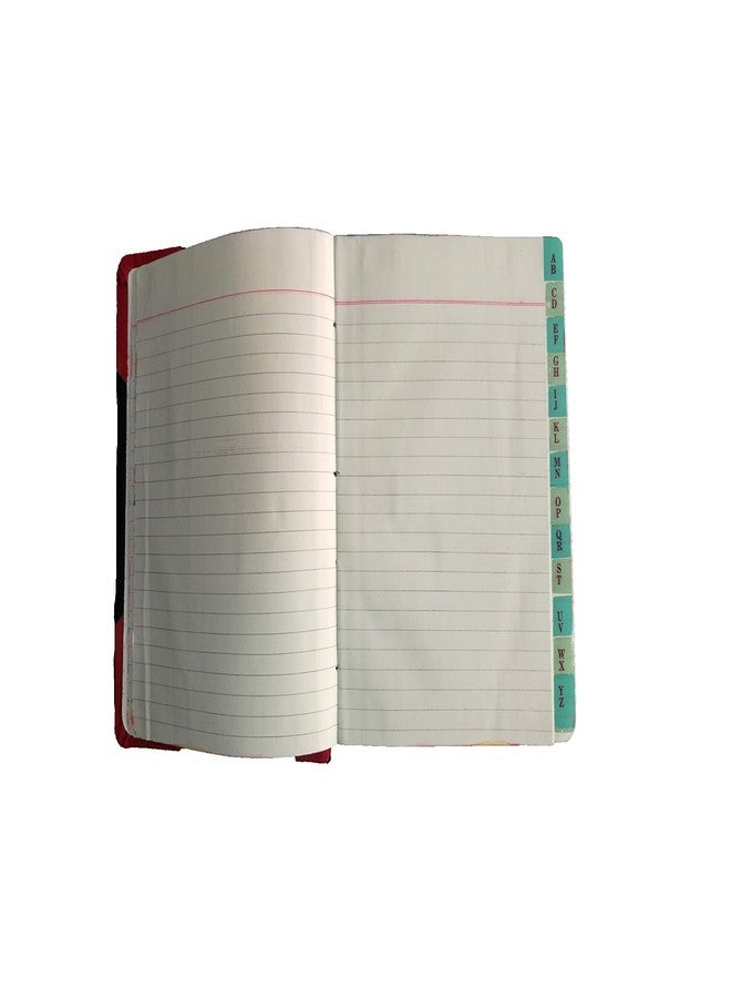 LRS Half Index Account Book Short Handy Size - Copy Size - 21x17 CM - 80 GSM Paper - Red Half Canvas PVC Binding (500 Page) - Image 4