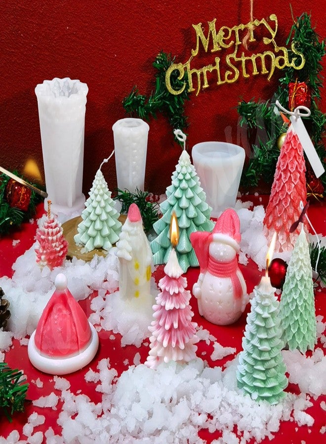 Atarvana 4pcs Christmas Silicone Mold Set for Candle Making, Atarvana 3D Christmas Candle Making Molds with 10pcs Candle Wick-Christmas Trees, Santa Claus, Pine and Ginger Man - Image 5