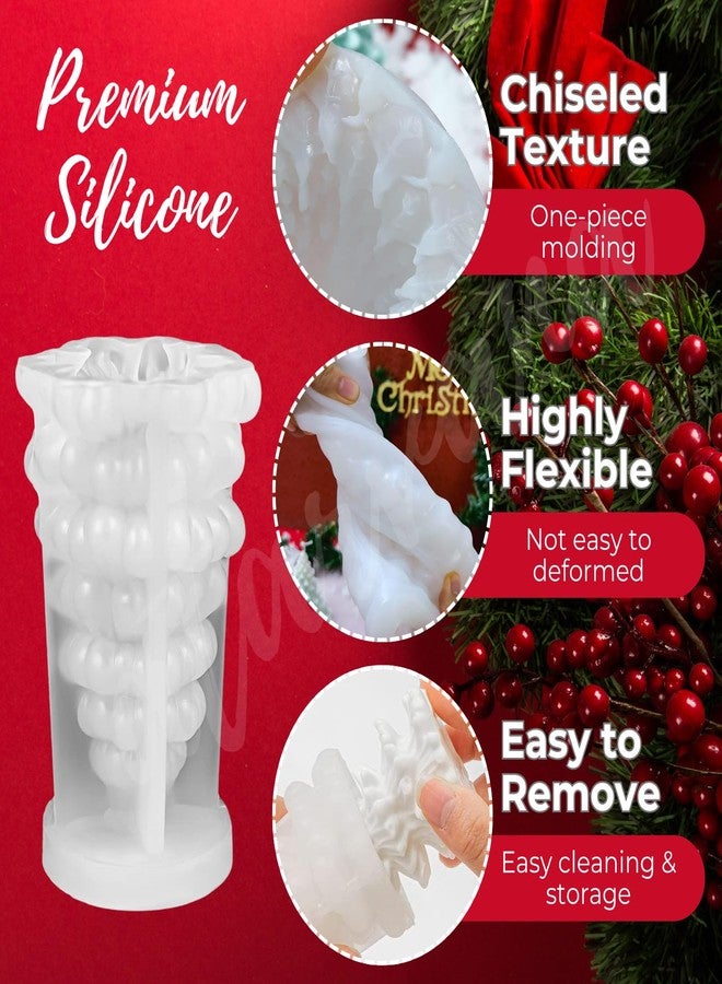 Atarvana 4pcs Christmas Silicone Mold Set for Candle Making, Atarvana 3D Christmas Candle Making Molds with 10pcs Candle Wick-Christmas Trees, Santa Claus, Pine and Ginger Man - Image 3
