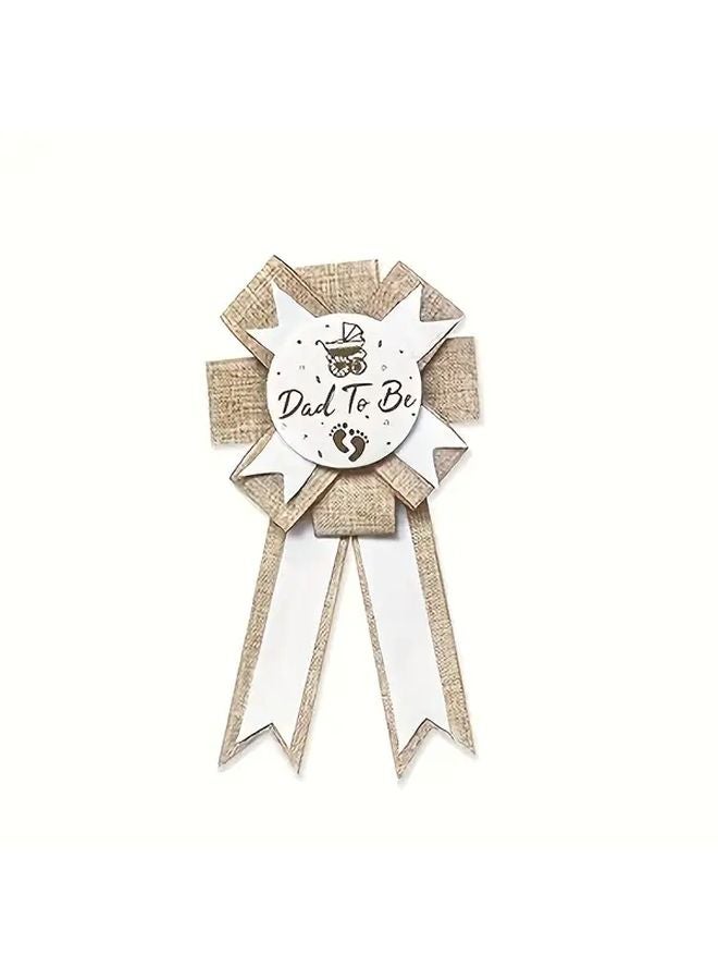 مجموعة حفلة استقبال المولود مع شارة الأب المستقبلي وشريحة الأم المستقبلية - Image 1