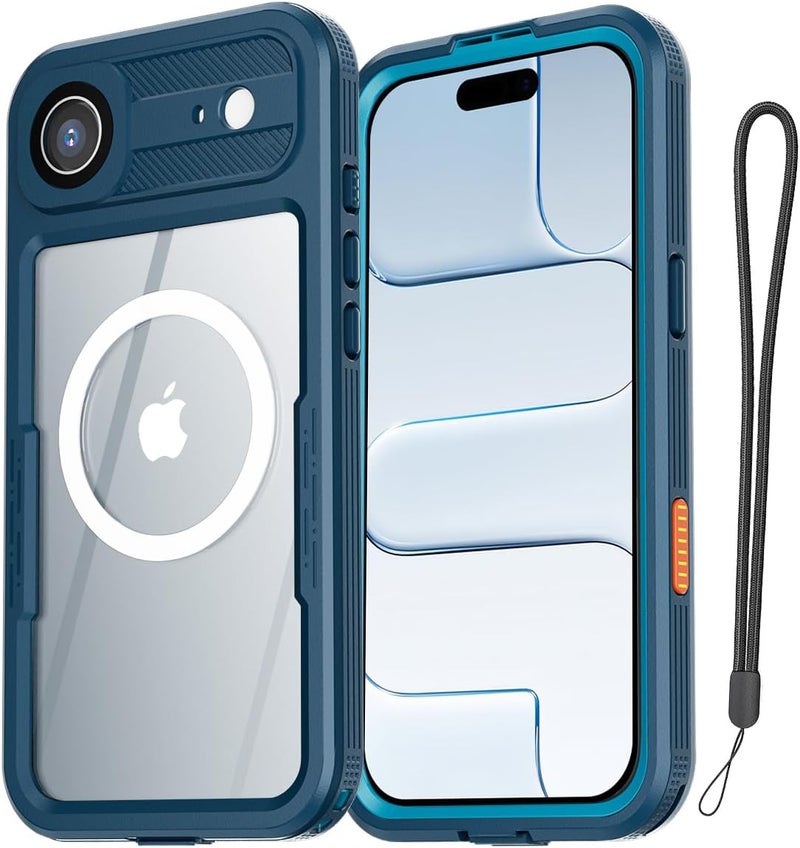 ايه اي كيس غطاء المضاد للماء لهاتف iPhone Air مع دعم MagSafe، مقاوم للماء والثلوج/الغبار/الصدمات، معتمد IP68، حماية كاملة للجسم 360 درجة، محكم الإغلاق تحت الماء لهاتف iPhone Air_1. - Image 1