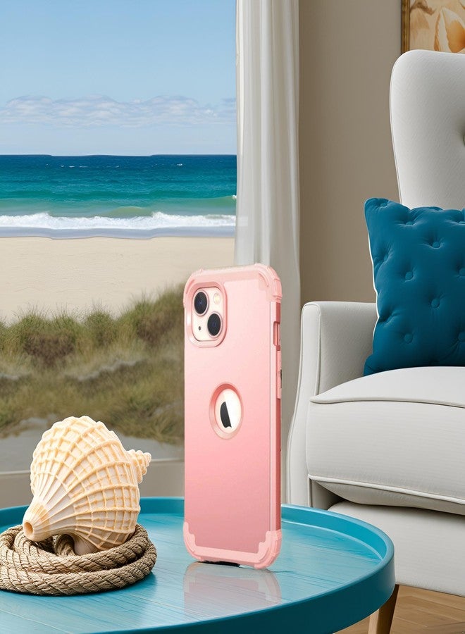 اي دي ويل جراب IDweel لهاتف iPhone 15 مع واقي شاشة للنساء، 3 في 1 مقاوم للصدمات، نحيف، هجين، متين، مصنوع من البولي كربونات الصلب، مع حواف من السيليكون الناعم، لون ذهبي وردي - Image 4