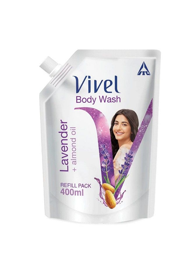 Vivel Body Wash Lavender & Almond Oil Shower Creme Liquid Refill Pouch 400 Ml - Image 2