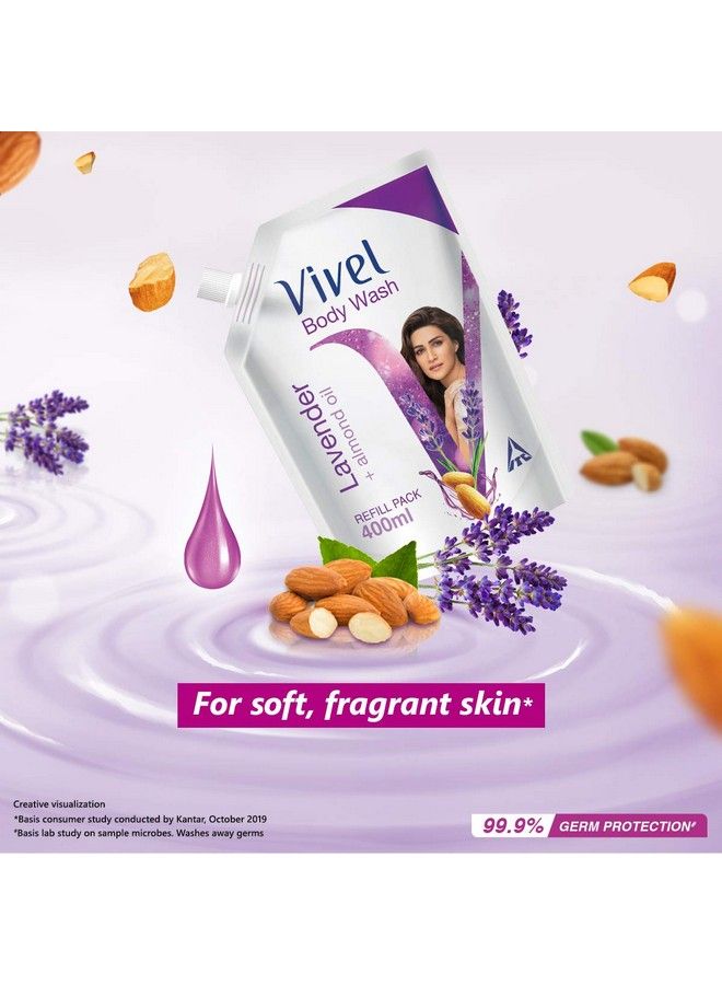 Vivel Body Wash Lavender & Almond Oil Shower Creme Liquid Refill Pouch 400 Ml - Image 5