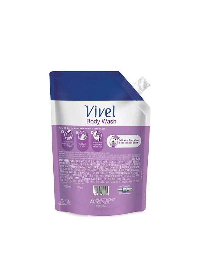 Vivel Body Wash Lavender & Almond Oil Shower Creme Liquid Refill Pouch 400 Ml - Image 3