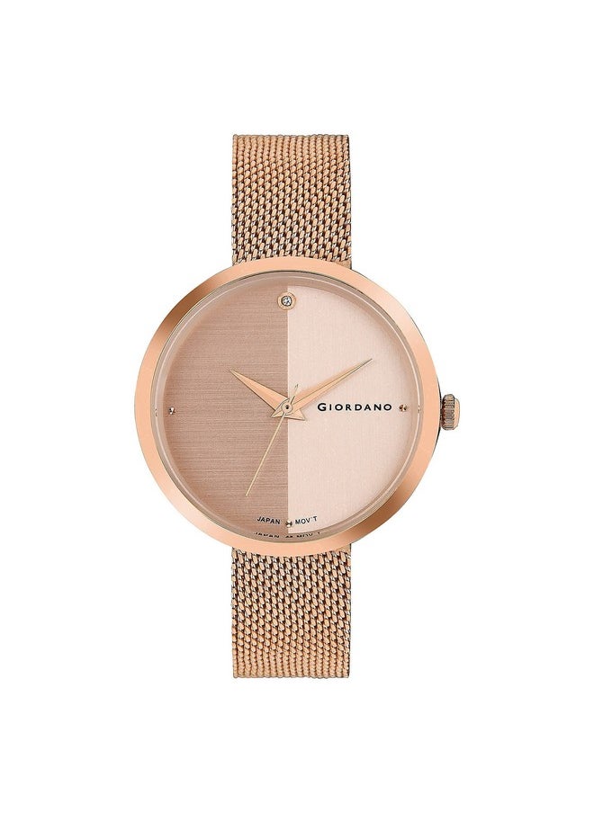 GIORDANO Giordano Eleganza Collection Analog Wrist Watch for Women with Color Variant, Stylish Wired Metal Mesh Band| Ladies | Girls - GD-4062  - Image 1