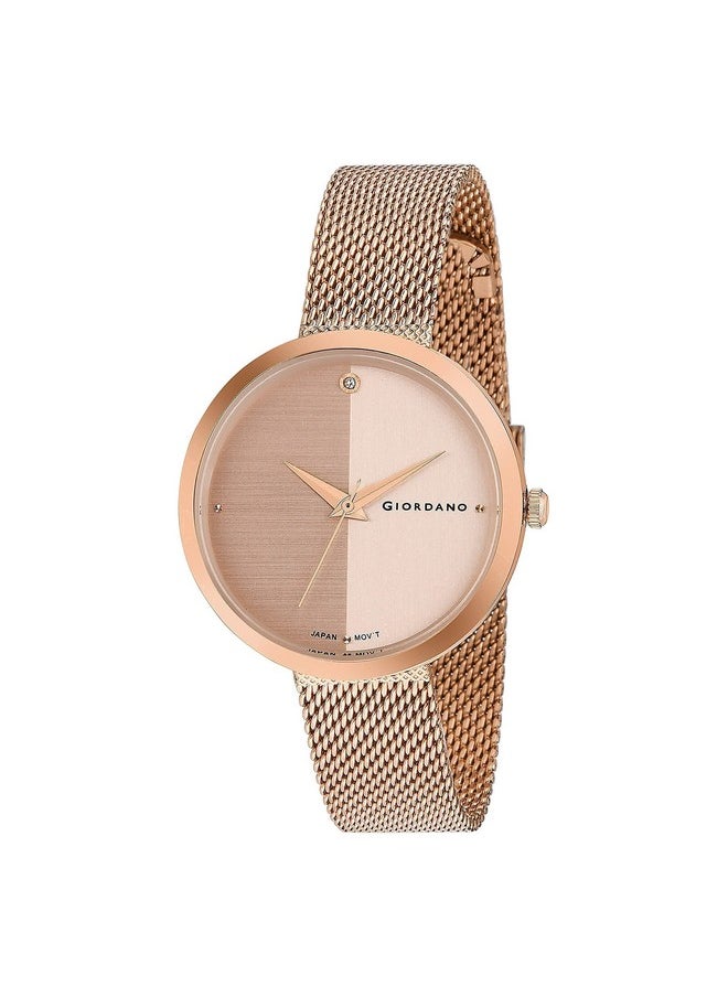 GIORDANO Giordano Eleganza Collection Analog Wrist Watch for Women with Color Variant, Stylish Wired Metal Mesh Band| Ladies | Girls - GD-4062  - Image 2