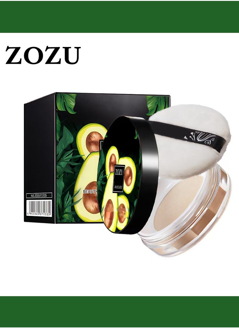 Zozu Setting Loose PowderMatte CoverageBase MakeupLong LastingOil ControlAnti-fatigue PowderAvocado Formula  - Image 1
