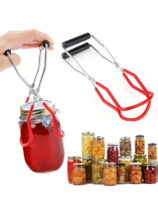 Red Stainless Steel Canning Tools With Can Lift And Clip For Home Kitchen - Image 2