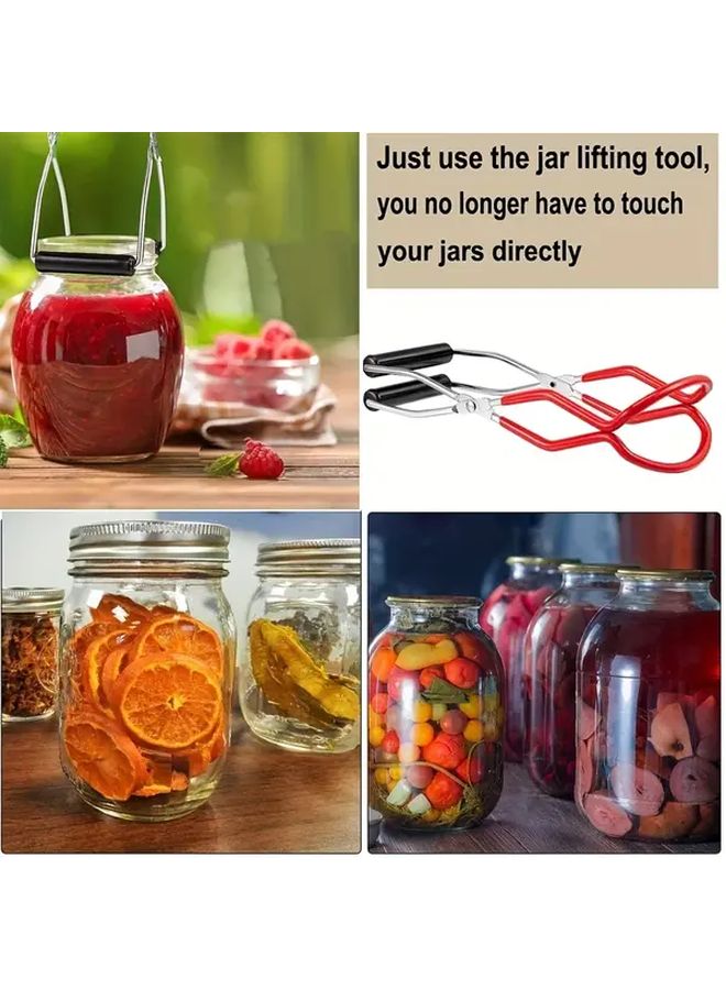 Red Stainless Steel Canning Tools With Can Lift And Clip For Home Kitchen - Image 5