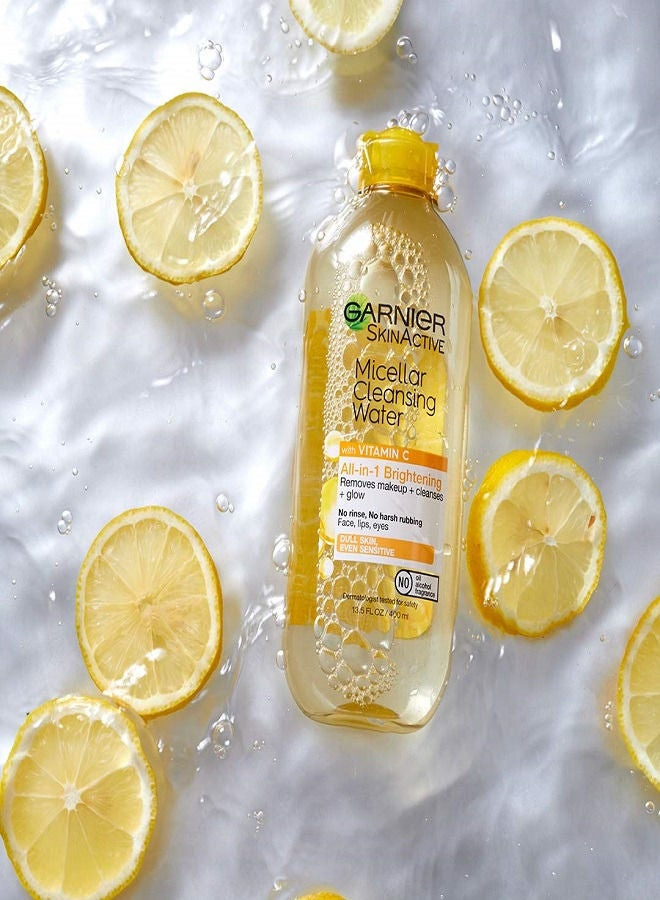 garnier Micellar Water with Vitamin C SkinActive Facial Cleanser & Makeup Remover 400ml - Image 4