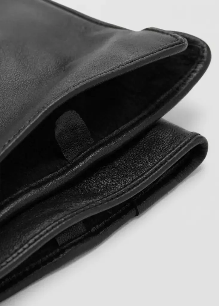 Mango Man 99-NEGRO Leather Gloves for Men | Best Price UAE