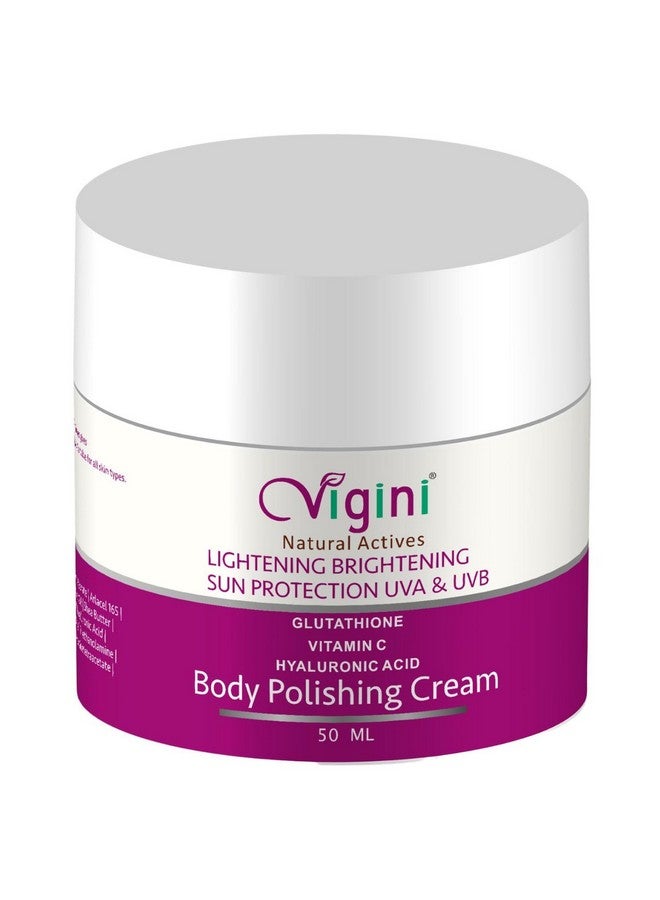 Vigini كريم ترطيب الجسم فيجيني المتألق بفيتامين سي وحمض كوجيك لتقشير البشرة للبقع الداكنة وتوحيد لون البشرة الباهت وغير المتساوي تحت الإبط وإزالة السمرة للرجال والنساء 50 مل - Image 1