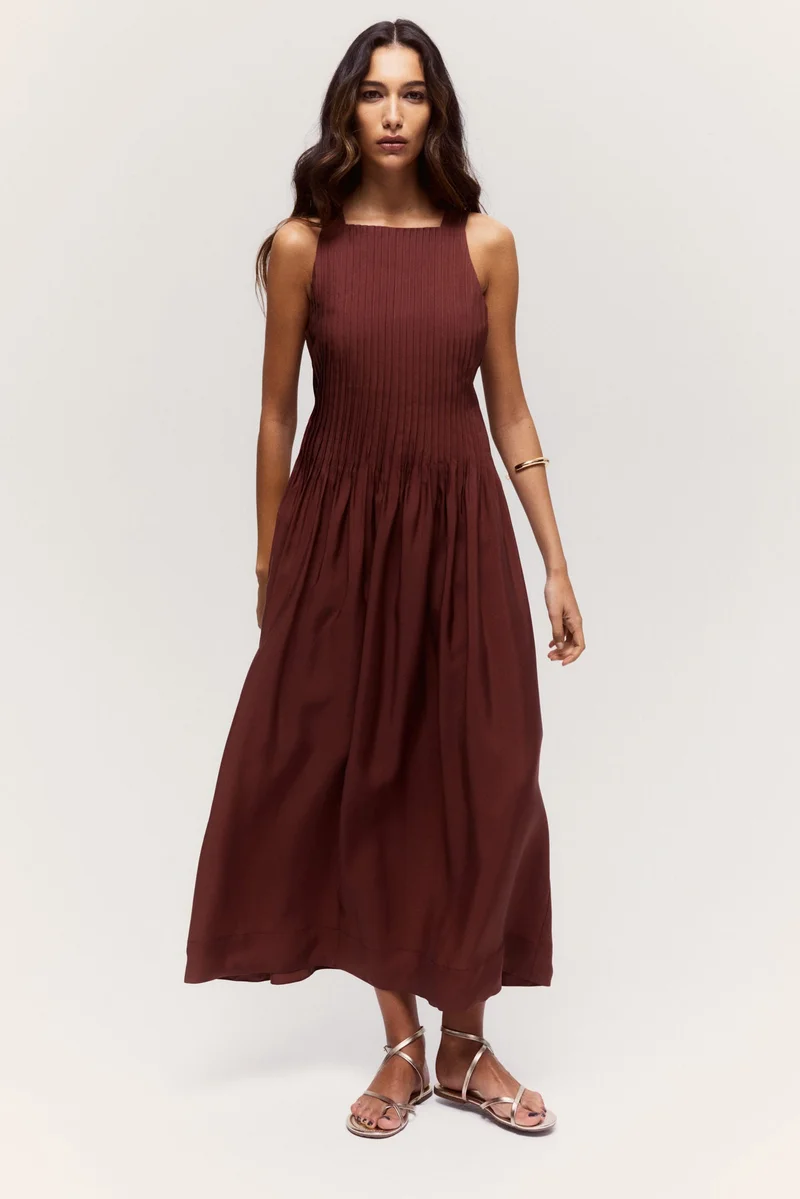 H&M Long pintucked dress
