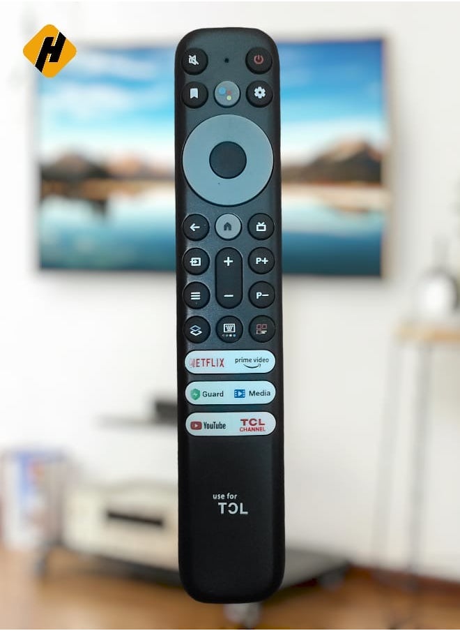 FALCONSTAR جهاز تحكم عن بعد عالمي بديل لتلفزيون TCL LED/LCD الذكي باللون الأسود 