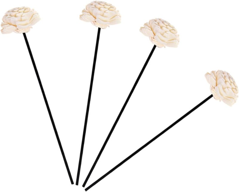 PRETYZOOM 4pcs Black Rattan Diffuser Sticks Home Fragrance Replacement Refill Aromatherapy Reed Sticks for Essential Oil Room Scenting and Decor - Image 1