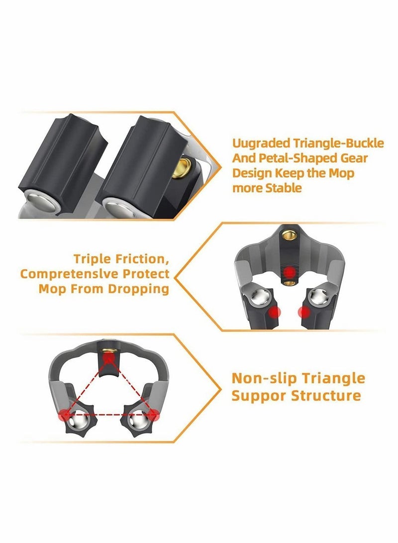 Broom Mop Holder, Holders 5 PCS, Sweeping Brush Organizers Wall Mounted Anti-Slip, Holder Hook For Pole And Broom, Tidy Tools Organiser Storage - Image 4