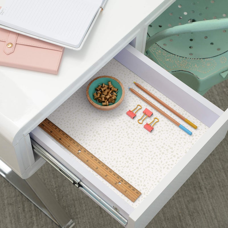 Con-Tact Brand Creative Covering, Self-Adhesive Shelf Liner, Multi-Purpose Vinyl Drawer Liner, Easy to Use and Apply, 18'' x 9', Faded Terrazzo Bone - Image 4