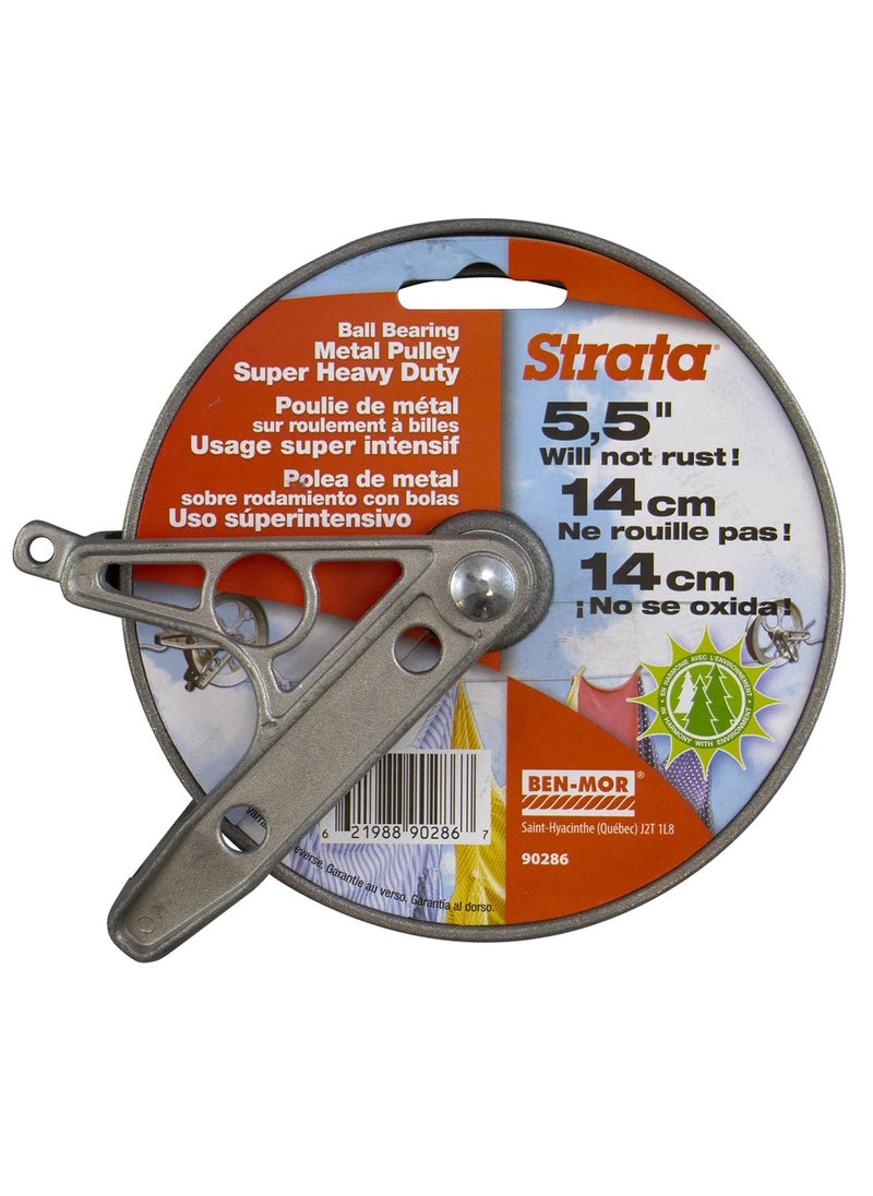 Strata Strata Ball Bearing Style Clothesline Pulley  55 Heavy Duty Metal Rustproof Silver for Outdoor Laundry Drying Clothes Line Pulley for Clothes Coats Blankets and More 1 Unit 